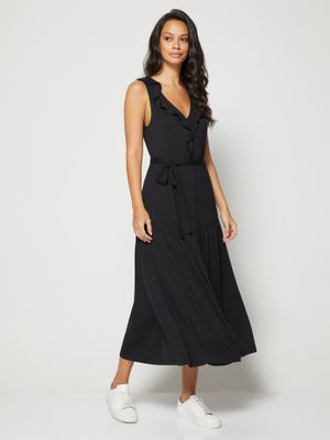 Sleeveless Ruffle Maxi Dress