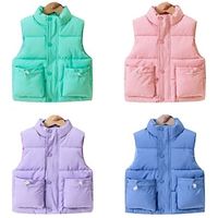 Kids Girls' Down Coat Solid Color Adorable School Coat Outerwear 3-10 Years Spring Black Pink Navy Blue Lightinthebox - thumbnail