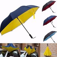 Reverse Double Layer Foldable Umbrella Damp Proof wind Resistant Standing Rain Gear