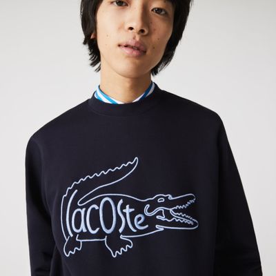 Men’s Crew Neck Embroidered Crocodile Cotton Fleece Sweatshirt Men’s Crew Neck Embroidered Crocodile Cotton Fleece Sweatshirt