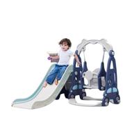 Megastar Zoom Slide & Swing Multiplayset 3 In 1 For Kids With Basketball Hoop - Blue