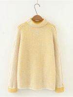 Solid Stripe Patchwork Knitted Sweater