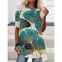 Women's T Shirt Dress Tee Dress Short Mini Dress Blue Blushing Pink Half Sleeve Floral Butterfly Animal Print Fall Summer Round Neck Casual 2021 S M L XL XXL 3XL miniinthebox - thumbnail