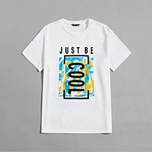 Men's Unisex T shirt Hot Stamping Letter Plus Size Print Short Sleeve Casual Tops 100% Cotton Basic Casual Fashion White Lightinthebox