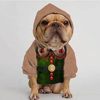 Ugly Christmas Jumper  Dog Cat Pet Pouch Hoodie Graphic Fashion Casual Outdoor Casual Daily Dog Clothes Puppy Clothes Dog Outfits Waterproof Red Costume for Girl and Boy Dog Polyster XXL Lightinthebox