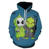 The Grinch Grinch Ugly Christmas Sweater  Sweatshirt Hoodie Print Front Pocket Graphic Hoodie For Men's Women's Unisex Adults' 3D Print 100% Polyester Party Festival Lightinthebox - thumbnail