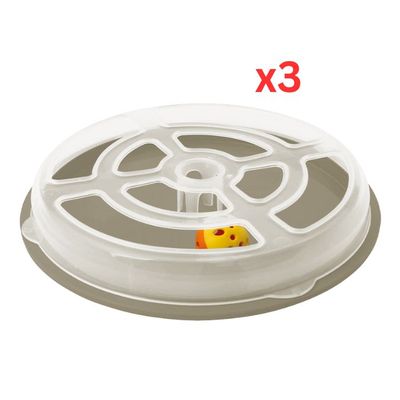 Georplast Vertigo Interactive Cat Toy - Beige (Pack Of 3)
