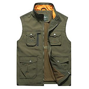 Men's Fishing Vest Outdoor Breathable Mesh Multi-Pockets Quick Dry Lightweight Vest  Gilet Spring, Fall, Winter, Summer Fishing Photography Camping  Hiking Army Green Khaki Dark Blue  Cotton Lightinthebox
