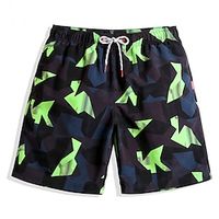 Men's Swim Trunks Swim Shorts Swimwear Waterproof Board Shorts Pocket Elastic Waist Geometry Quick Dry Casual Daily Holiday Streetwear Stylish Green Micro-elastic Lightinthebox - thumbnail