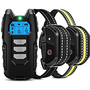 Dog Training Anti Bark Device Shock Collar For Dogs With Remote Remote Controlled Adjustable Electronic 2 Receiver Rechargeable Dog Shock Collar 3 Modes Beep Vibration Dog Pets Waterproof Rechargable miniinthebox