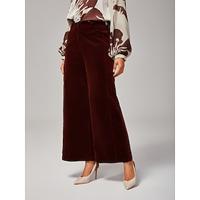 Reddish Brown Corduroy Straight Leg Pants