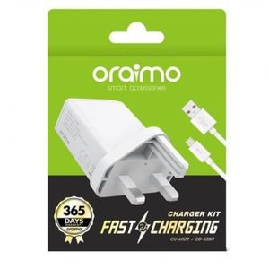 Oraimo CU-60ZR +CD-52BR UK 2A USB Wall Charger, White