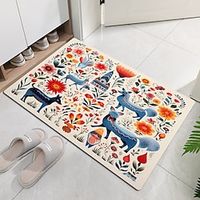 Scandinavian Folk Art Doormat Non-Slip Oil Proof Rug Indoor Outdoor Mat Bedroom Decor Bathroom Mat Entrance Rug Door Mat miniinthebox - thumbnail