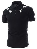 Polo Collar Men Star Number Printed T-Shirt - thumbnail