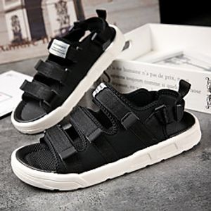 Men's Sandals Casual Beach Daily Water Shoes Walking Shoes PU Elastic Fabric Breathable Non-slipping Wear Proof Black Red Army Green Summer miniinthebox