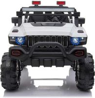 Megastar Ride-On 12V Hummer style 2-Seater Truck Suv For Kids with Full LED Lights, MP3, Parental Remote Control - White (UAE Delivery Only)