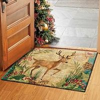 Christmas Decorations Area Rug Non Slip Bedside Livingroom Bedroom Indoor Outdoor Reindeer Ornaments miniinthebox - thumbnail