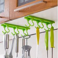 Six Catch Kitchen Ceiling Hanging Hook Candy Colors Cabinet Storage Rack ABS Bearing Holder