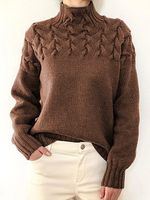 Women's Retro Twist Knitted Casual Sweater