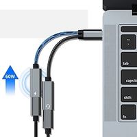 USB C OTG Cable Phone Adapter 3 Ports HUB 2 in 1 USB To Dual Type-C PD Charging Data Wire For Macbook Pro Samsung Huawei Xiaomi miniinthebox