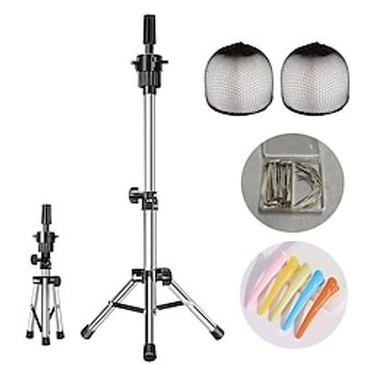 Mini Mannequin Head Stand Adjustable MINI Tripod Stand Holder Hairdressing Training Head Mold Mannequin Salon Hair Clamp Lightinthebox