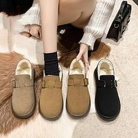 Women's Slip-Ons Plus Size Comfort Shoes Daily Flat Heel Casual Comfort Minimalism Faux Suede Black Brown Khaki Lightinthebox - thumbnail