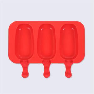 3 Cavities Silicone Popsicle Molds Ice Cube Molds Ice Cream Ice Lolly with Stickers