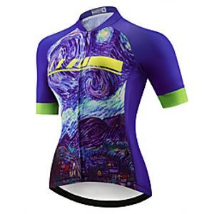 21Grams Women's Short Sleeve Cycling Jersey Summer Spandex Polyester White Bike Jersey Top Mountain Bike MTB Road Bike Cycling Quick Dry Moisture Wicking Breathable Sports Clothing Apparel / Stretchy miniinthebox