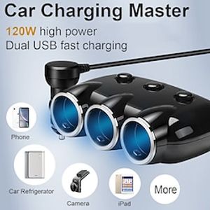 12V-24V Car Cigarette Lighter Socket Splitter Plug LED USB Charger Adapter USB Car Charger For Mobile Phone MP3 DVR Accessories miniinthebox