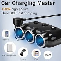 12V-24V Car Cigarette Lighter Socket Splitter Plug LED USB Charger Adapter USB Car Charger For Mobile Phone MP3 DVR Accessories miniinthebox - thumbnail