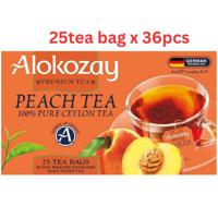 Alokozay Peach Tea - 25 Tea Bags In Foil Wrapped Envelopes X 24