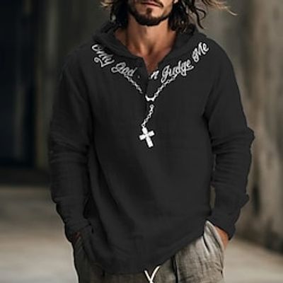 Faith Vintage Men's Shirt Linen Shirt Outdoor Street Casual Daily Fall Winter Hoodie Long Sleeve Black Burgundy Dark Navy S M L Shirt Lightinthebox Faith Vintage Men's Shirt Linen Shirt Outdoor Street Casual Daily Fall Winter Hoodie Long Sleeve Black Burgundy Dark Navy S M L Shirt Lightinthebox