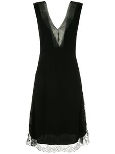 Neil Barrett lace trim knee length dress - Black