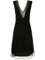 Neil Barrett lace trim knee length dress - Black - thumbnail