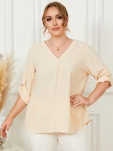 YOINS Plus Size V-neck Long Sleeves Blouse