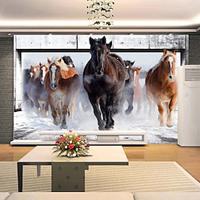 Cool Wallpapers Wall Mural Horses Wallpaper Wall Sticker Covering Print Adhesive Required 3D Effect Canvas Home Décor Lightinthebox