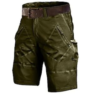 Men's Cargo Shorts Hiking Shorts Multi Pocket Plain Comfort Breathable Outdoor Daily Going out 100% Cotton Fashion Casual Black Army Green Lightinthebox