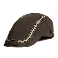 Mens Cotton Embroidery Sunshade Berets Caps Casual Travel Painter Forward Hat