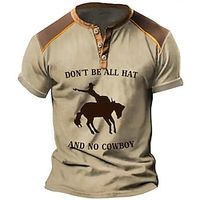 Don't Be All Hat and No Cowboy Men's Vintage Street Style 3D Print T shirt Tee Henley Shirt Sports Outdoor Holiday Going out T shirt Khaki Army Green Dark Blue Short Sleeve Henley Shirt Spring  Summe Lightinthebox Don't Be All Hat and No Cowboy Men's Vintage Street Style 3D Print T shirt Tee Henley Shirt Sports Outdoor Holiday Going out T shirt Khaki Army Green Dark Blue Short Sleeve Henley Shirt Spring  Summe Lightinthebox
