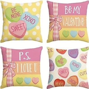 1PC Valentine's Day Watercolor Love Flower Rose Double Side Pillow Cover Soft Decorative Square Cushion Case Pillowcase for Bedroom Livingroom Sofa Couch Chair Lightinthebox