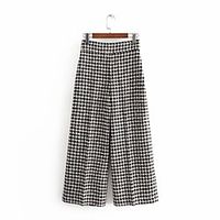 Women's Basic Streetwear Comfort Daily Going out Pants Chinos Pants Plaid Checkered Full Length Print Black miniinthebox - thumbnail