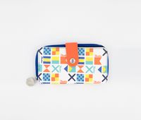 Womens Be Shore Zip Around Printed Wallet  White Combo - thumbnail