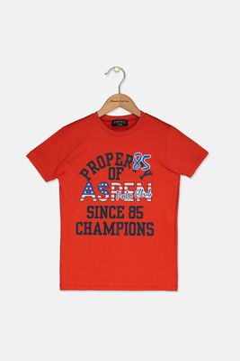 Boys Graphic Print T-Shirt Red Boys Graphic Print T-Shirt Red
