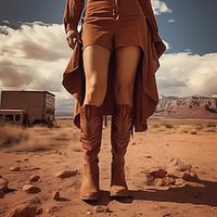 Women's Boots Biker boots Cowboy Boots Outdoor Home Summer Winter Block Heel Chunky Heel Punk Vacation Vintage Faux Leather Brown Lightinthebox - thumbnail