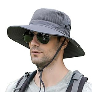 Men's Women's Sun Hat Bucket Hat Fishing Hat Hiking Hat Summer Outdoor Portable Sunscreen UPF50 Breathable Polyester Pink Red Navy Blue for Fishing Climbing Beach miniinthebox
