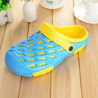 Big Size Hollow Out Color Match Sandals Slip On Flat Slippers