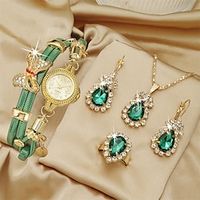5pcsset Women's Watch Cute Bow Flower Quartz Bracelet Watch Elegant Rhinestone Analog Wrist Watch  Jewelry Set Gift For Mom Her Lightinthebox - thumbnail