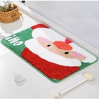 Christmas Imitation Cashmere Cartoon Cute Bathroom Water Absorbent Floor Mat Bathroom Entrance Non slip Carpet Household Door Mat miniinthebox - thumbnail