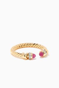 Petite Helena Diamond Ring with Rubies in 18kt Yellow Gold