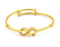 Women's Gold Plated Infinty Loop Designed Cuff Bangle (A194723)